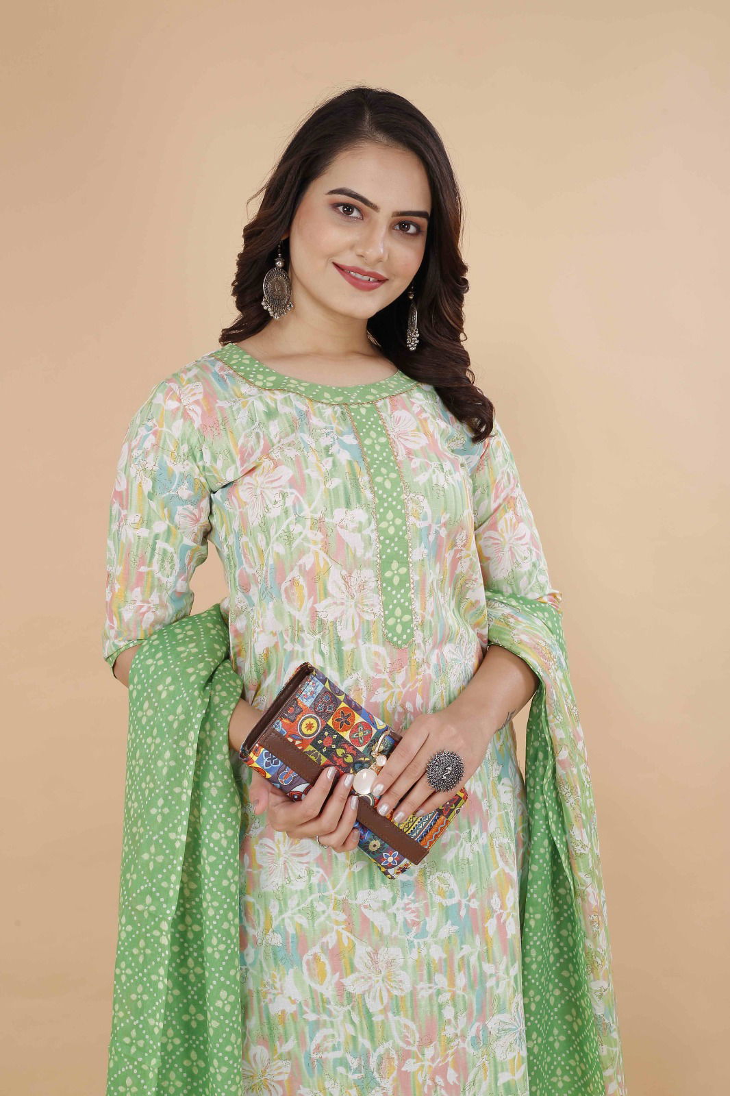Shamal Printed Cotton Kurti With Bottom Dupatta Wholesale Market In Surat